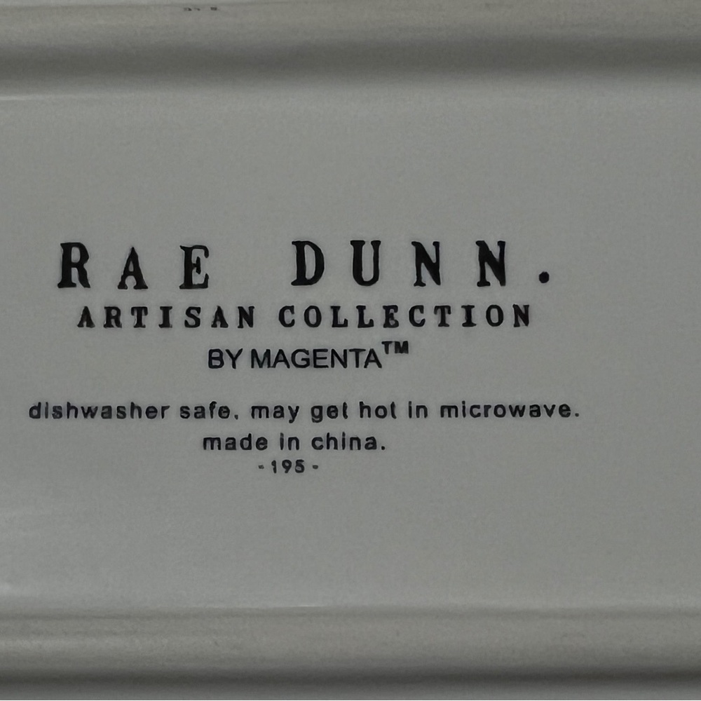 Rae Dunn Artisan Collection White Serving Tray with blue Fourth of July - Picture 3 of 3